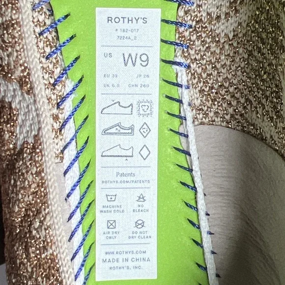 Rothy's The Lounge Loafer Women's 9 Gold Chantilly Metallic Amputee Left Only - Picture 7 of 7